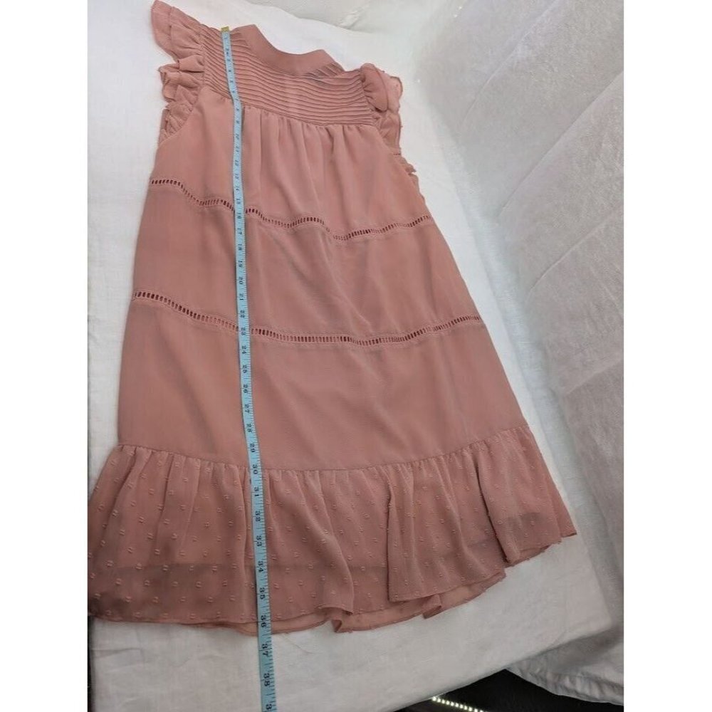 Who What Wear women's medium sleeveless peachy dusty rose dress high neck B1 - Picture 8 of 9